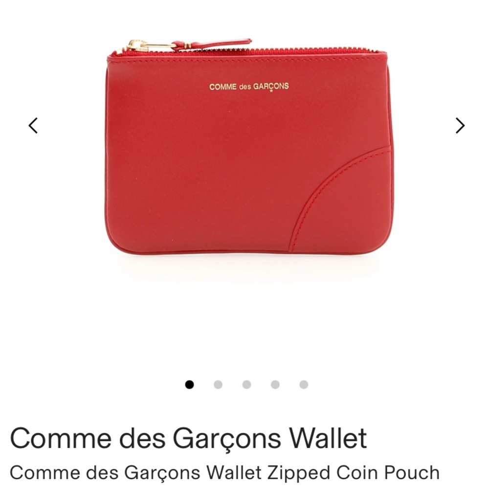 Comme Des Garcons Classic Red Leather Zip Wallet